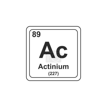 Ilustración de Actinium Signo químico y diseño plano de símbolo - Imagen libre de derechos