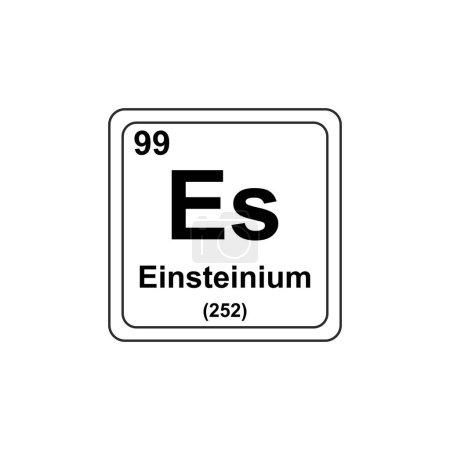 Illustration for Einsteinium Chemical sign and symbol flat design - Royalty Free Image
