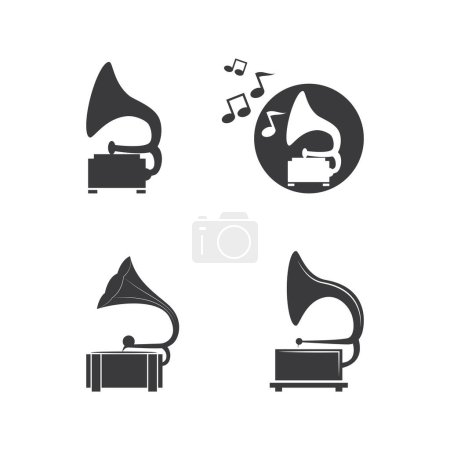 Gramophone icône vecteur plat design eps 10