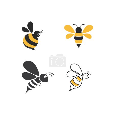 Logo d'abeille icône vecteur plat eps 10