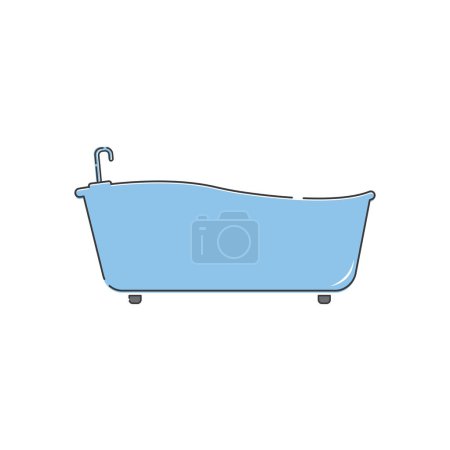Bañera Cuarto de baño icono del logotipo del vector de diseño plano