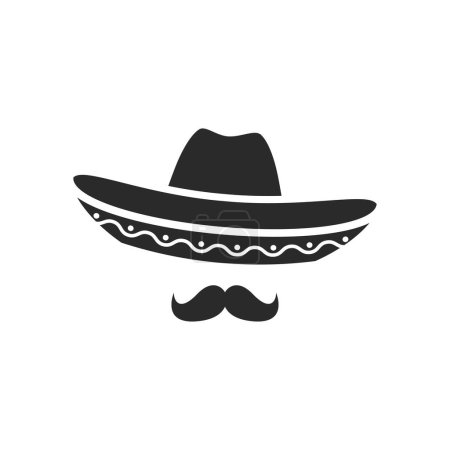 Sombrero hat icon flat design vector
