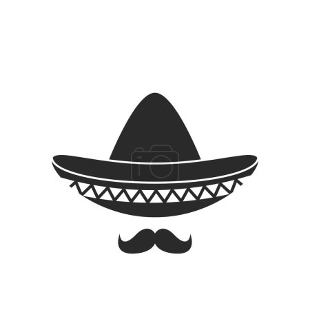 Sombrero hat icon flat design vector