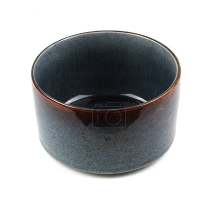 Photo for Empty black ceramic bowl isolated on white background - Royalty Free Image