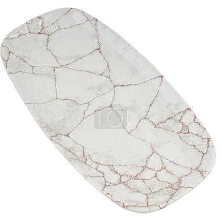 Téléchargez les photos : Marbre plaque décorative en pierre isolé sur fond blanc - en image libre de droit