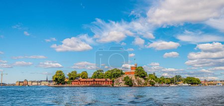 Photo for Stockholm, Sweden - July 05 2018: Seaside view of Kastellholmen. - Royalty Free Image