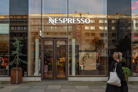 Photo for Gothenburg, Sweden - october 10 2019: Facade of Nespresso store at Avenyn. - Royalty Free Image