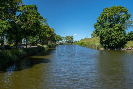 Photo for Landskrona, Sweden - July 10 2022: Old and impressive moat around Landskrona Castle. - Royalty Free Image