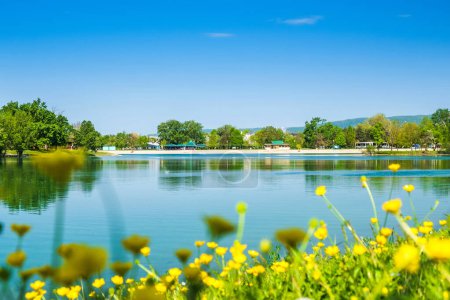 Frühling am Jarun-See in Zagreb, Kroatien, beliebtes Touristenziel