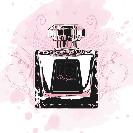 Illustration for Isolated retro perfume bottle sketch icon Vector illustration - Royalty Free Image