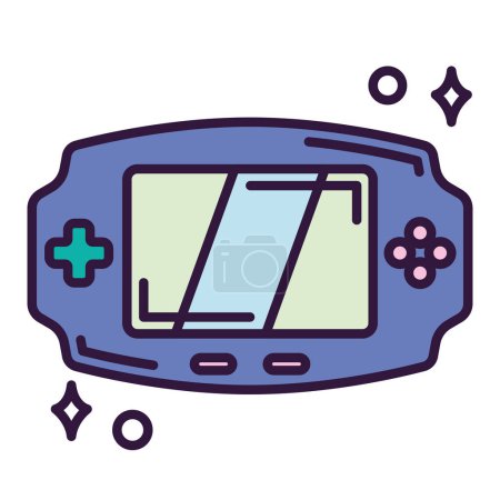 Téléchargez les illustrations : Isolé mignon portable console de jeu vidéo icône jouet Illustration vectorielle - en licence libre de droit