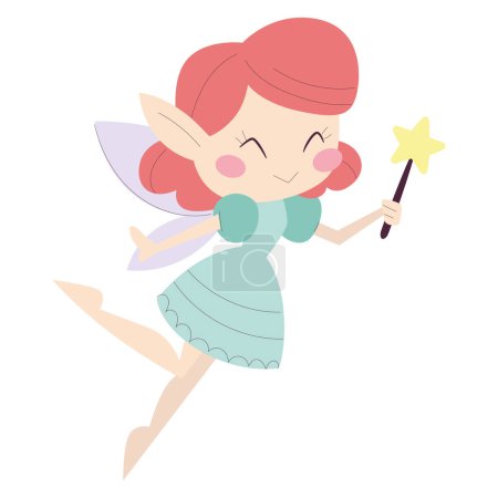 Isolated cute female fairy character sketch icon Vector illustration