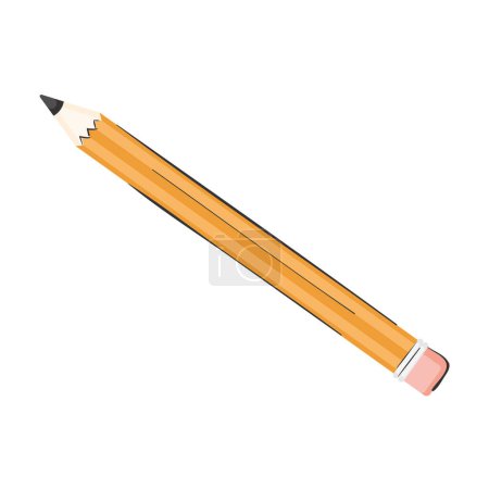 Téléchargez les illustrations : Isolée en bois crayon école fournitures icône Illustration vectorielle - en licence libre de droit