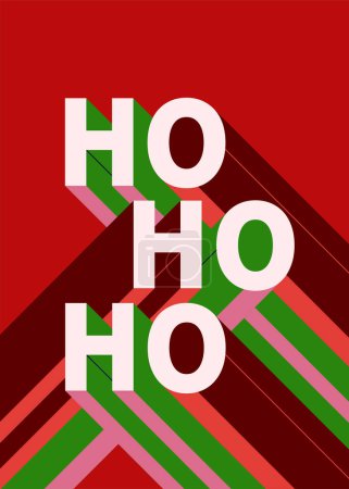 Bauhaus christmas poster. Abstract text on red background.