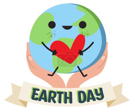 Illustration for Earth Day Vector illustration. Smile Earth - Royalty Free Image