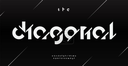 Futuristische Kleinbuchstaben, minimalistische künstlerisch kühne dynamische Buchstaben, einzigartige Schrift für innovatives Logo, Überschrift, Monogramm. Ungewöhnliche kreative typografische Gestaltung. Vektorsatz