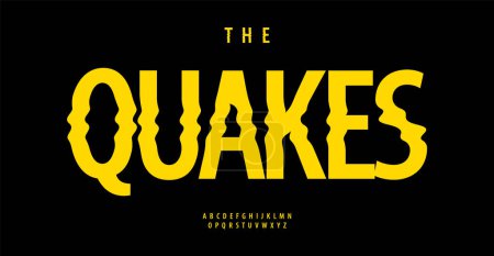 High bold letter with distinctive wavy or quake effect, distorted alphabet striking impact for eye-catching headline, poster, brand, add. Powerful unconventional typographic design. Vector typeset.