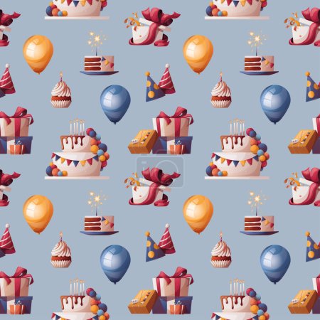 Illustration for Happy birthday pattern, background - Royalty Free Image