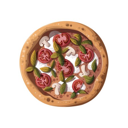 Ilustración de Deliciosa pizza sobre fondo blanco vector ilustración - Imagen libre de derechos