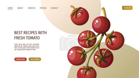 Illustration for Italian cuisine web page, tomatoes - Royalty Free Image