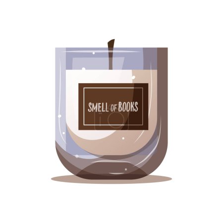 Téléchargez les illustrations : Icône de bougie, odeur de livres - en licence libre de droit