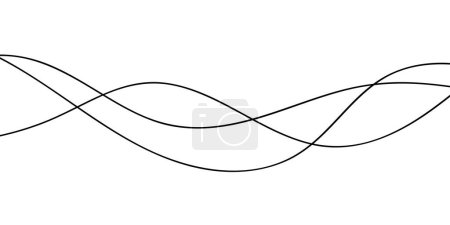 Illustration for Monochrome wave pattern. Wavy background. Hand drawn lines. Hair texture. Doodle for design. Line art. Black and white wallpaper - Royalty Free Image