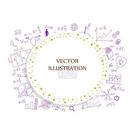 Illustration for The school Board on the background of mathematical equations and formulas. Hand-drawn diagrams and graphs. Background. Doodle. Vector illustration modern design template. - Royalty Free Image