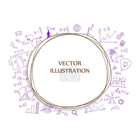 The school Board on the background of mathematical equations and formulas. Hand-drawn diagrams and graphs. Background. Doodle. Vector illustration modern design template.