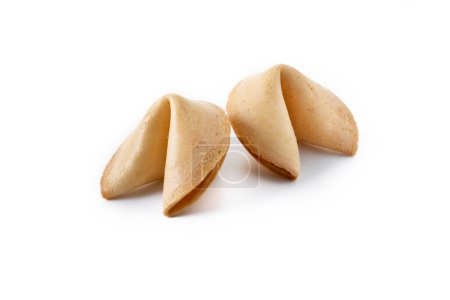 Photo for Traditional fortune cookies isolated on white background - Royalty Free Image