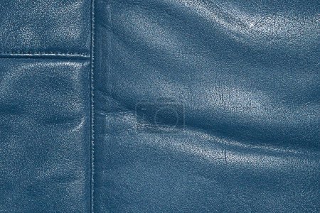 Photo for Leather blue background with seams and folds - Royalty Free Image
