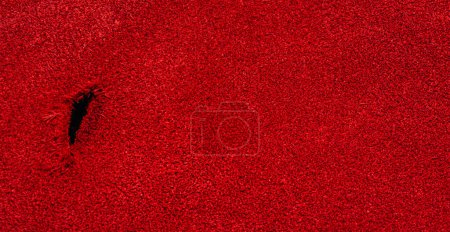 Photo for Red suede web size with a hole on one side - Royalty Free Image