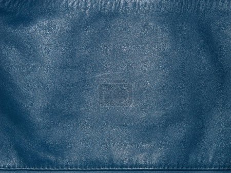 Photo for Natural leather dyed in blue with scratches macro photo as background - Royalty Free Image