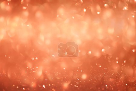 Photo for Sequins of different sizes. Brown glitter background abstract defocus light. - Royalty Free Image