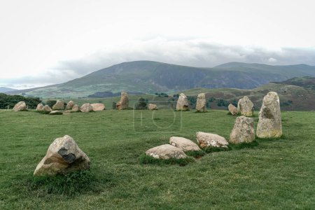 Ancient Castle Rigg Stone Circle near Keswick in Cumbria, Lake District
