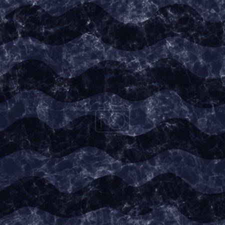 Photo for Dark seamless pattern. Abstract background. Waves Texture effect of sea water. Navy blue colour. Template for design wrapping paper, wallpaper, textiles. - Royalty Free Image