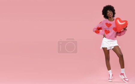 Photo for Valentine's day - Beautiful female model with afro hair. - Royalty Free Image