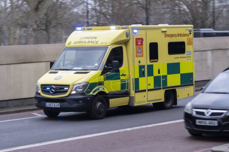 Photo for London, UK - 14 January 2024: Emergency vehicle on London street. - Royalty Free Image