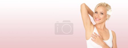 Photo for A beautiful blonde model shows off her depilated body. - Royalty Free Image