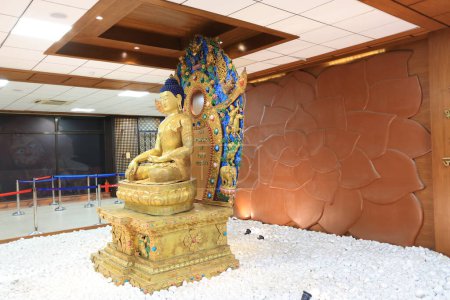 buddha statue in the hall of main building of Tribhuvan international airport