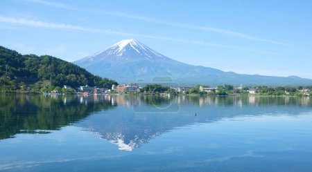 vue sur le mont. Fuji au Japon près de Kawaguchiko