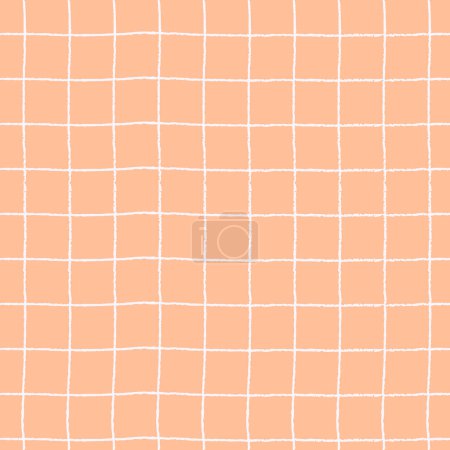 Illustration for Seamless repeating pattern Red Color of the year Peach Fuzz plaid, waves or polka dots for wrapping paper, surface design and other design projects - Royalty Free Image