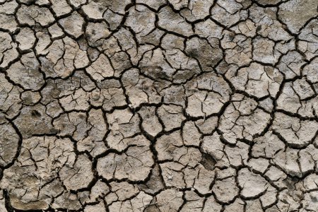 Téléchargez les photos : Texture de la terre sèche avec de l'argile et du sable, un gros plan - en image libre de droit