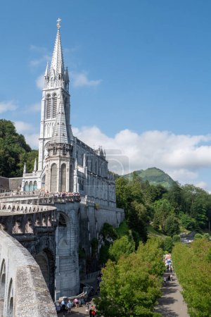 Photo for View of the basilica in Lourdes city, France - Royalty Free Image