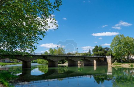 Aire sur l'Adour bridge. New Aquitaine. Les Landes, France