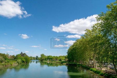 view of Adour river. New Aquitaine. Les Landes, France