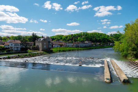 Blick auf den Fluss Adour. Neu-Aquitanien. Les Landes, Frankreich