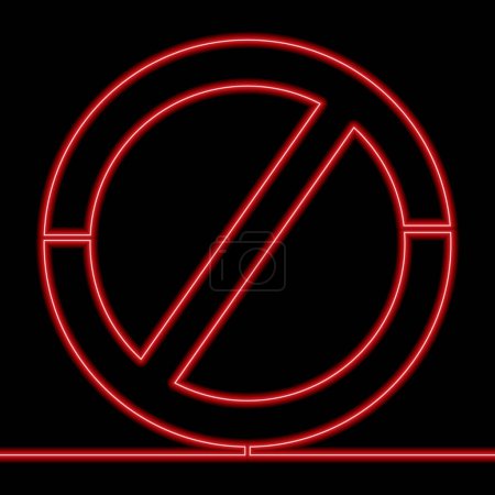 Photo for Continuous one single line drawing Blacklist sign User not allowed symbol icon neon glow vector illustration concept - Royalty Free Image