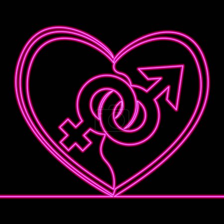 Photo for Characters gender men and women banner of gender symbols icon neon glow vector illustration concept - Royalty Free Image