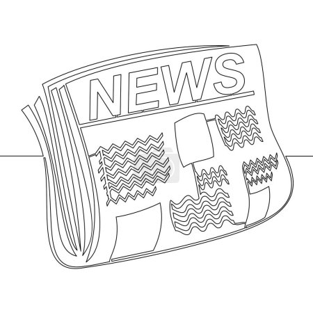 Photo for Continuous one single line drawing paper newspaper icon vector illustration concept - Royalty Free Image