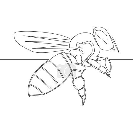 Photo for Continuous one single line drawing bee Honeybee farm icon vector illustration concept - Royalty Free Image